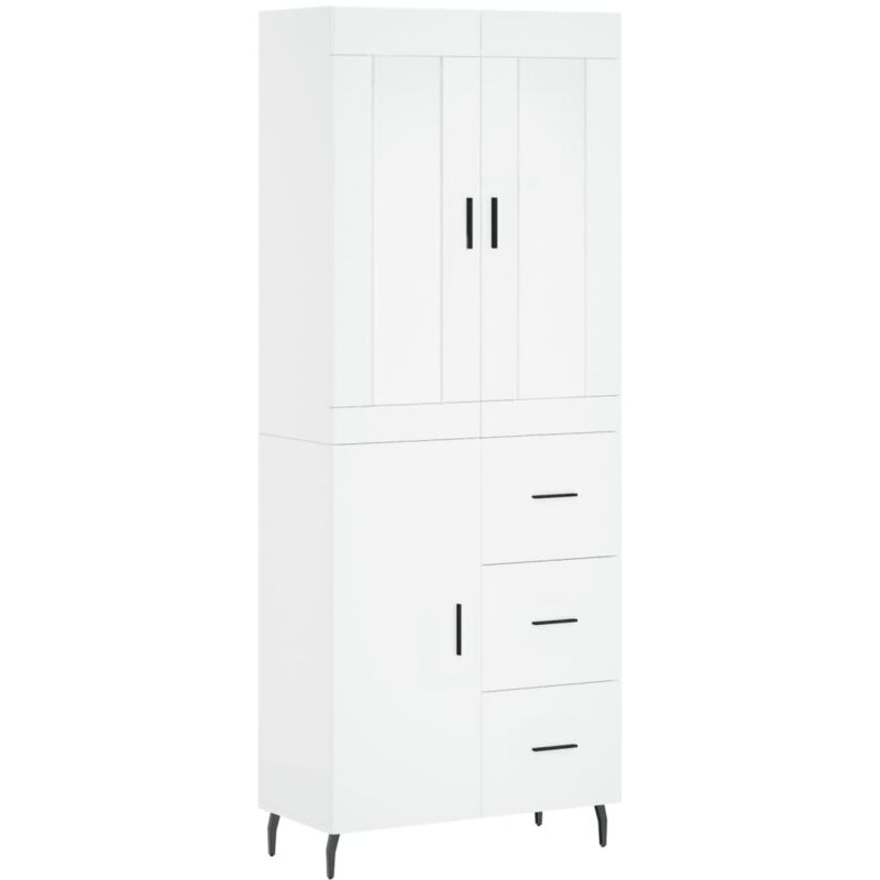 Vidaxl - Buffet haut Blanc 69,5x34x180 cm Bois d'ingénierie