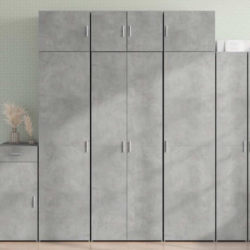 Vidaxl - Buffet haut gris béton 70x42,5x185 cm bois d'ingénierie