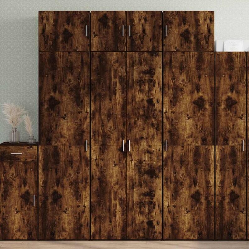 Vidaxl - Buffet haut chêne fumé 70x42,5x185 cm bois d'ingénierie