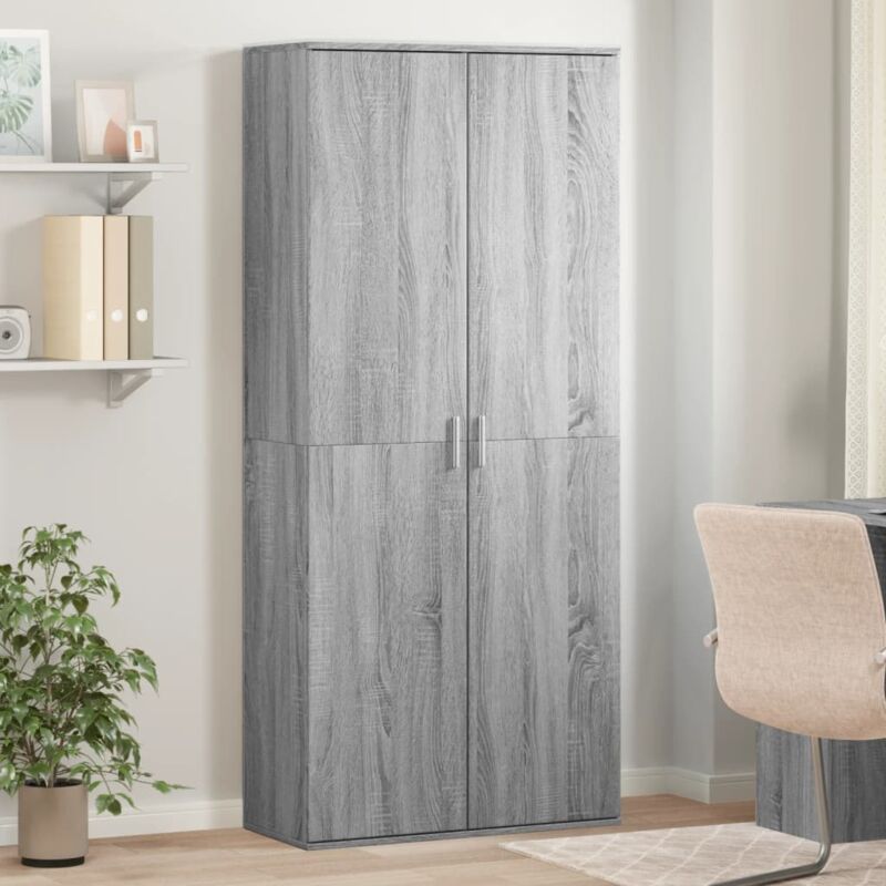 Vidaxl - Credenza Grigio Sonoma 80x35x180 Cm In Legno Multistrato