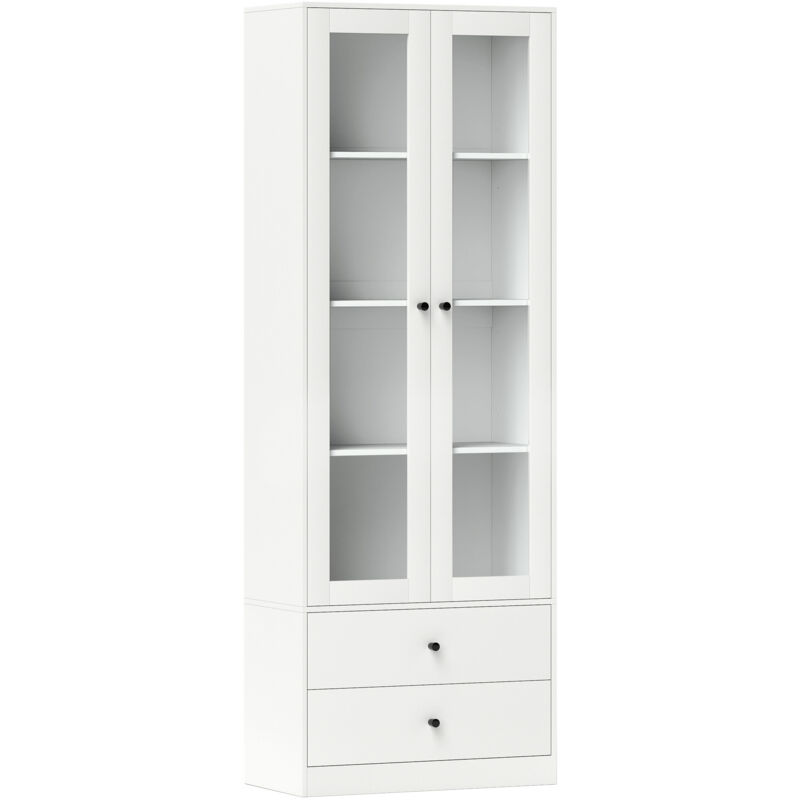 Buffet haut vitrine GUILLAUME blanc