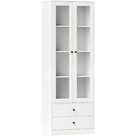Buffet haut vitrine GUILLAUME blanc