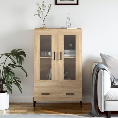 Buffet haut,Buffet d'appoint,Commode de salon/séjour chêne sonoma 69,5x31x115 cm bois d'ingénierie -TZ45745