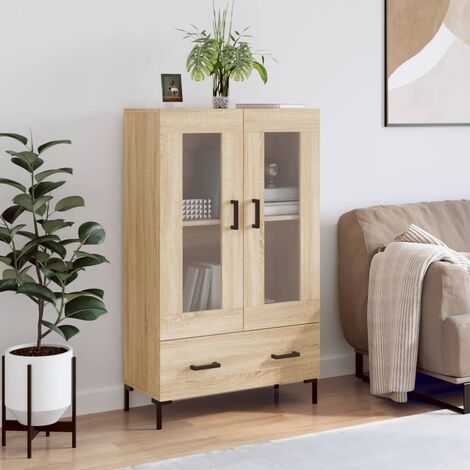 Buffet haut,Buffet d'appoint,Commode de salon/séjour chêne sonoma 69,5x31x115 cm bois d'ingénierie -TZ52427