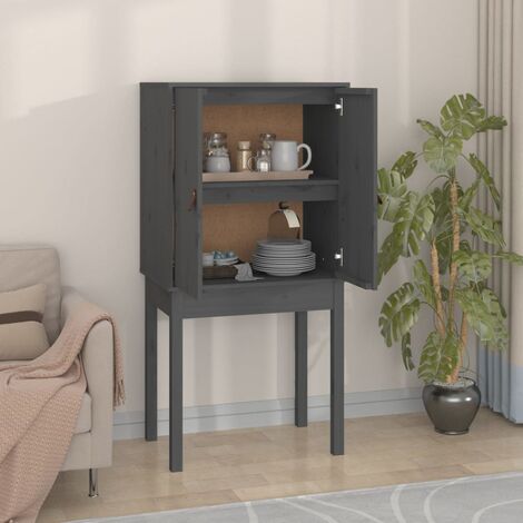 Buffet haut,Buffet d'appoint,Commode de salon/séjour Gris 60x40x120 cm Bois massif de pin -TZ99224