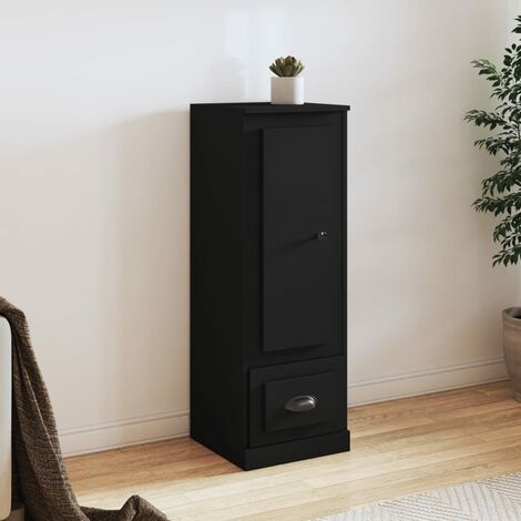 Buffet haut,Buffet d'appoint,Commode de salon/séjour noir 36x35,5x103,5 cm bois d'ingénierie -TZ37673