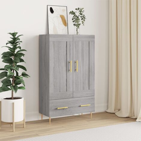 Buffet haut,Buffet d'appoint,Commode de salon/séjour sonoma gris 69,5x31x115 cm bois d'ingénierie -TZ34661