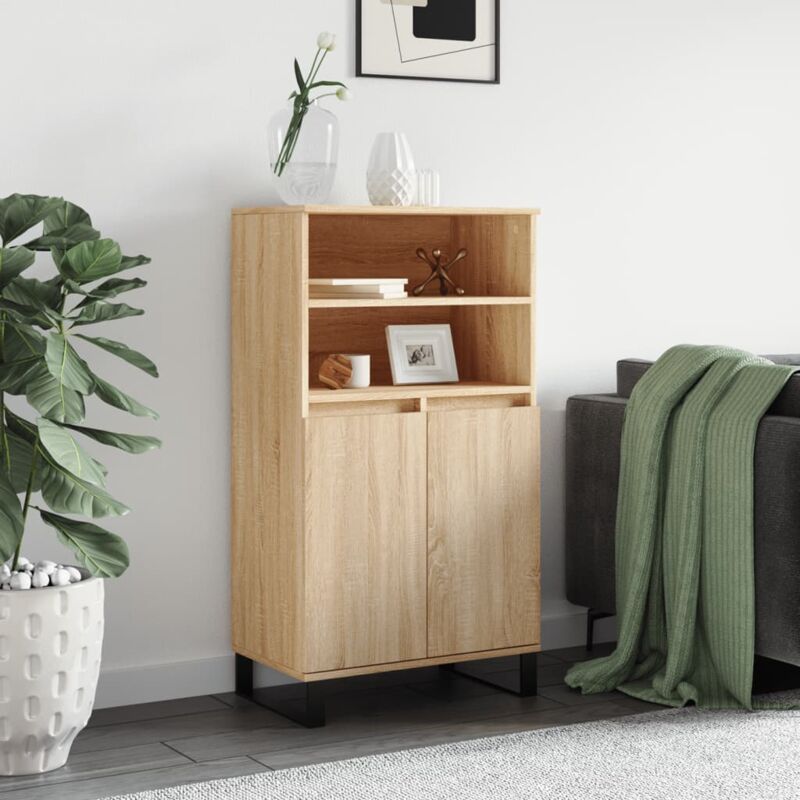 Buffet haut Chêne sonoma 60x36x110 cm Bois d ingénierie