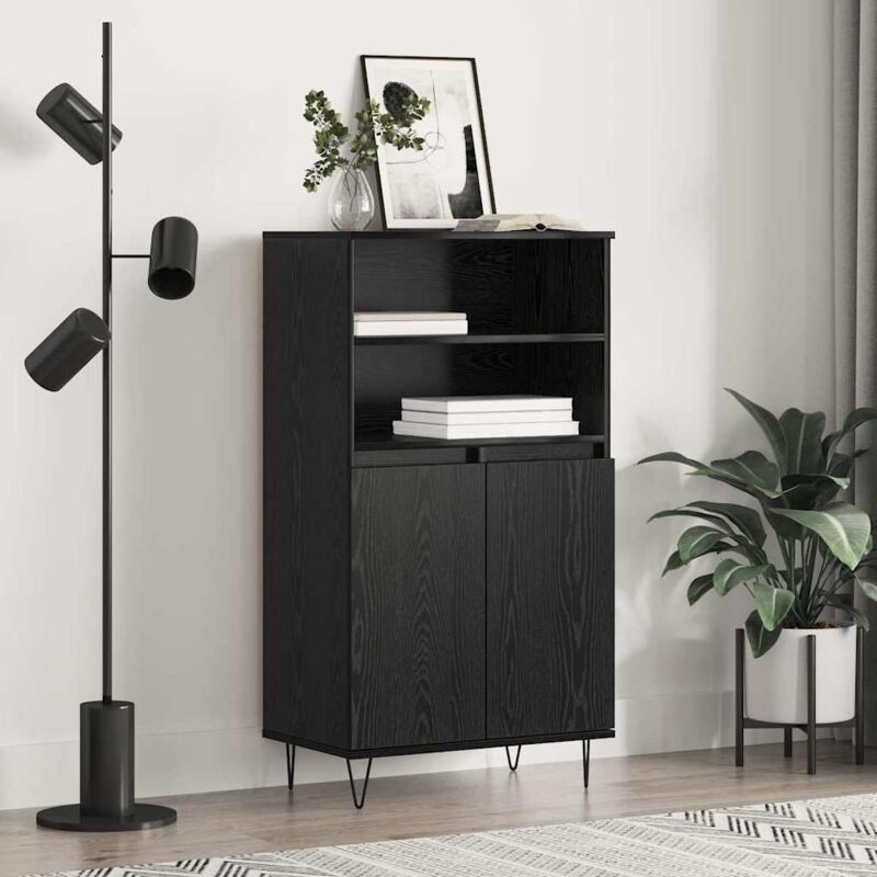 Haut Armoire Noir 60 x 36 x 110 cm Bois d'ingénierie Vidaxl