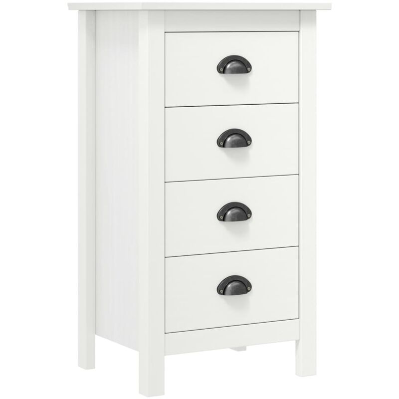 Buffet Hill Blanc 46x35x80 cm Bois de pin solide
