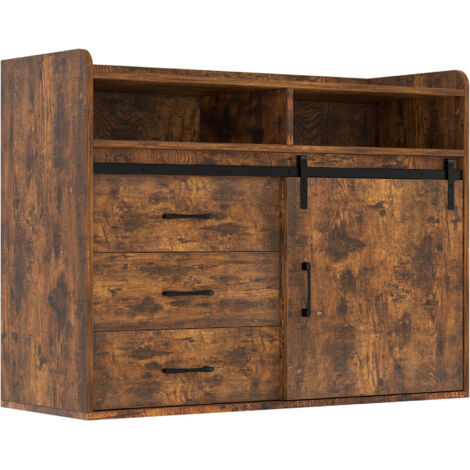 Buffet HOMAVO 3 tiroirs 120 cm brun vintage HG1-S