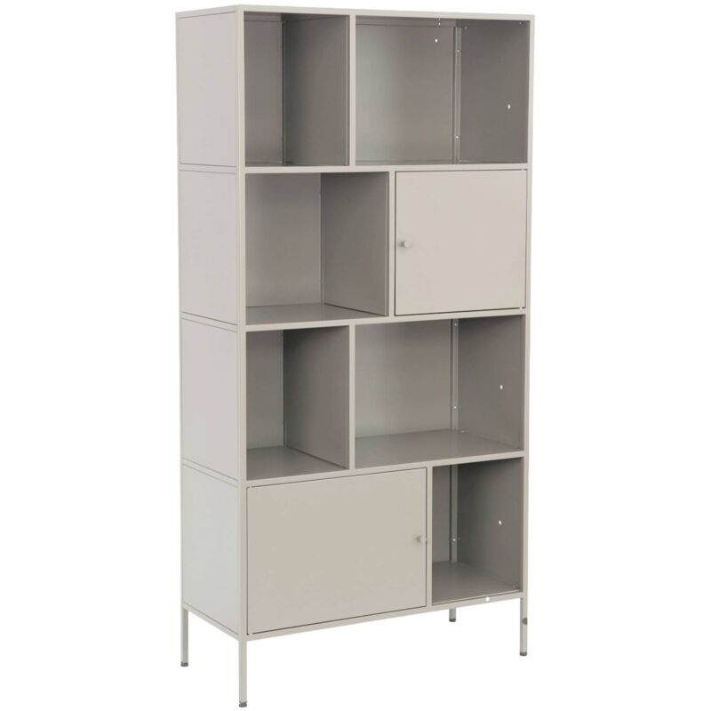 Sweeek Buffet, Industrial Metal Storage Unit With 8 Compartments Cream 80x35x160.5 Cm - Oklahoma