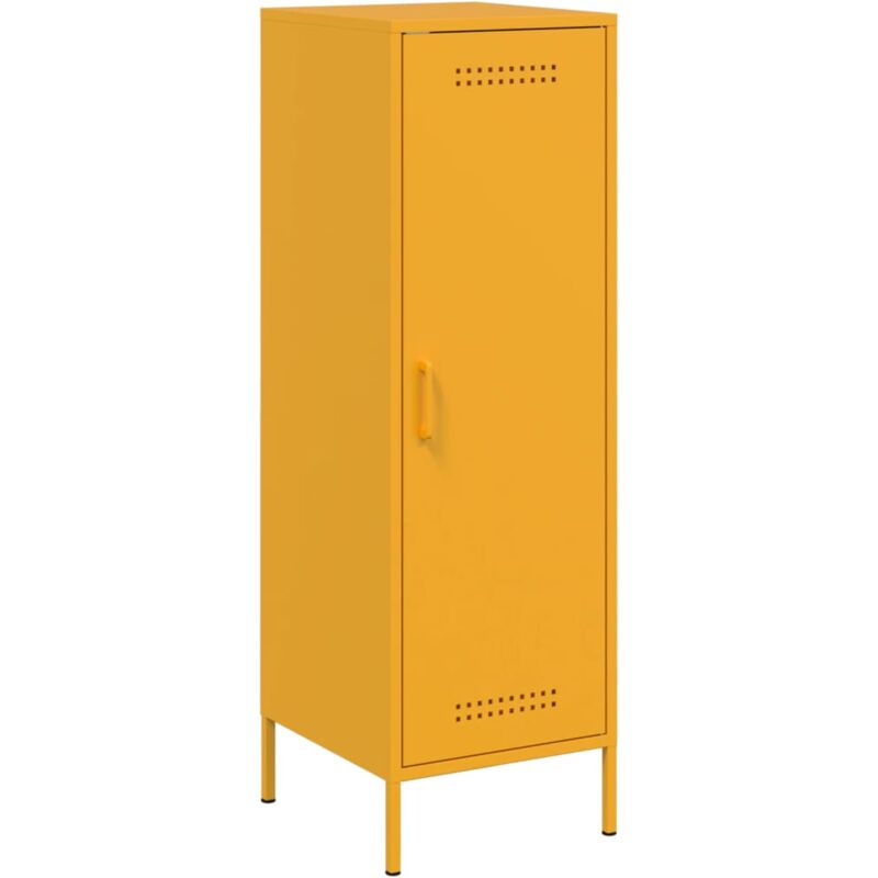 Vidaxl - Buffet jaune moutarde 36x39x113 cm acier