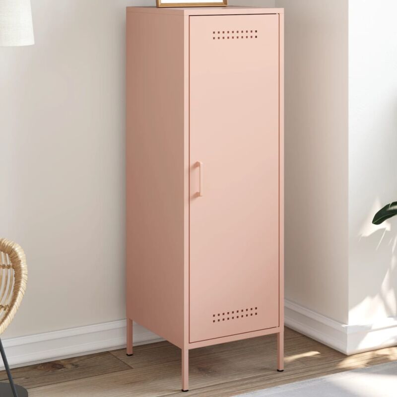 Vidaxl - Buffet haut rose 36x39x113 cm acier
