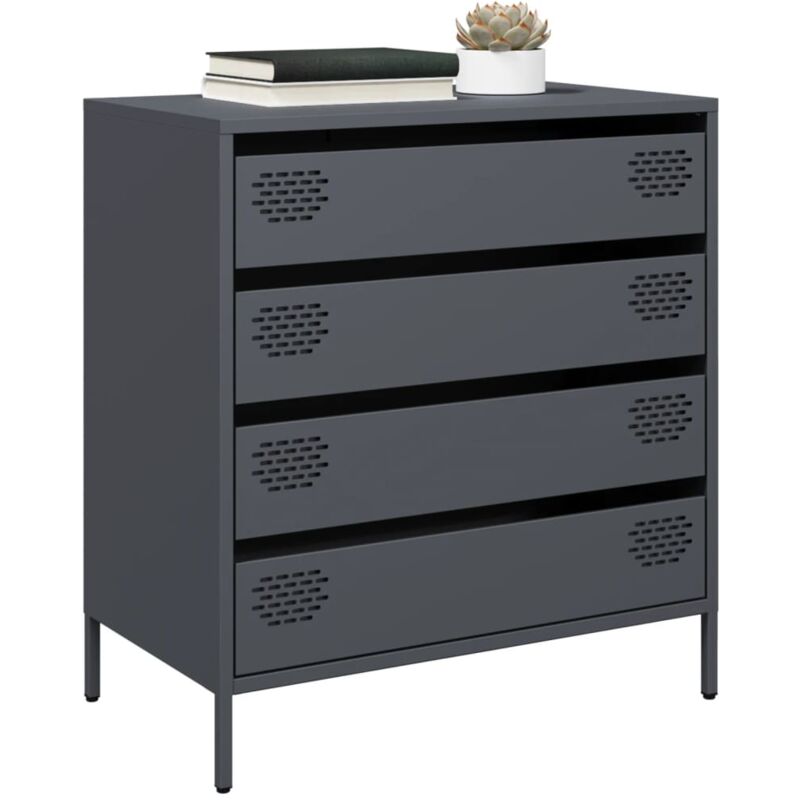 Vidaxl - Buffet anthracite 68x39x73,5 cm acier laminé à froid