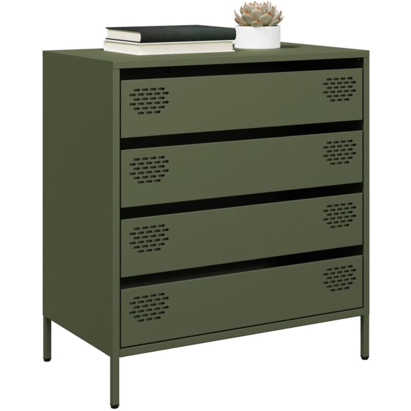 Vidaxl - Buffet vert olive 68x39x73,5 cm acier laminé à froid