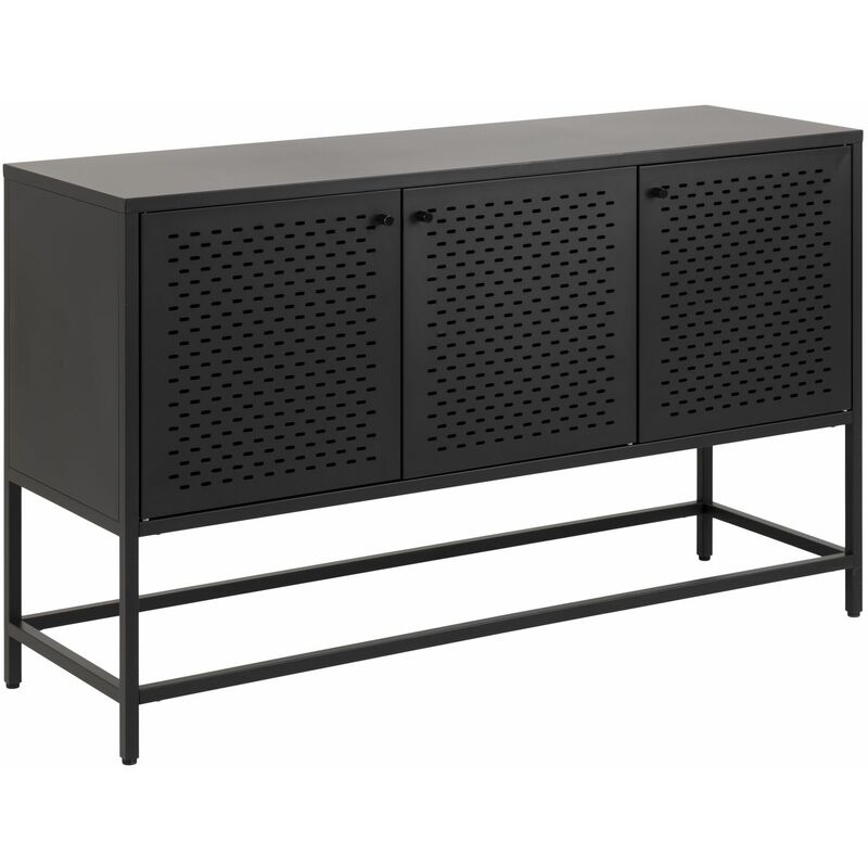 Toilinux - Buffet Joy avec 4 niches de rangement fermées par 3 portes