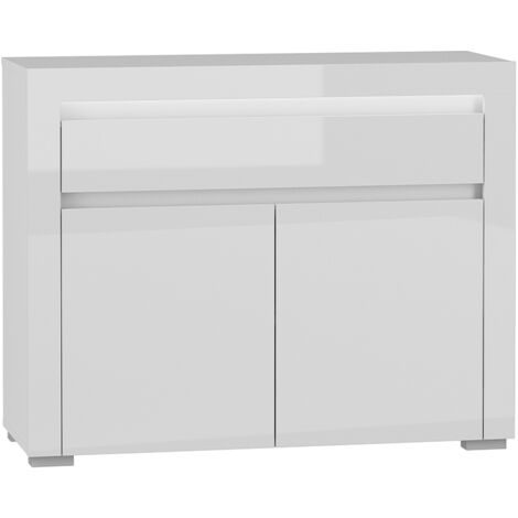 Buffet Kasla mit 1 Schublade und 2 Türen, Weiß, 106cm