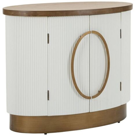 Buffet Kolinsky, Bahut 1 Étagère, 2 Compartiments, 48x79x67h cm Blanc