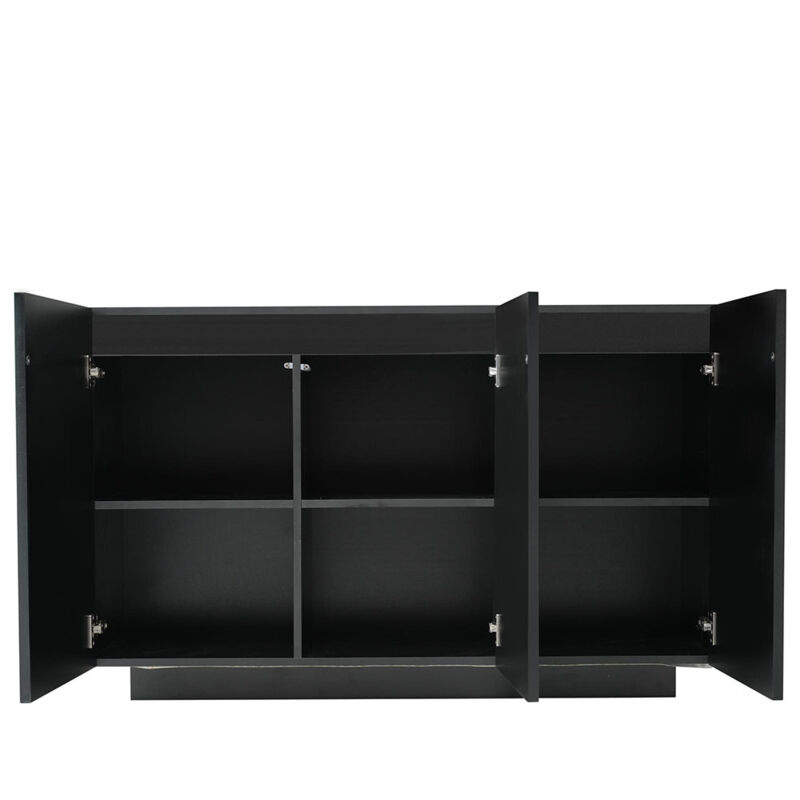 Buffet led Noir Design Marbré – Contrôle Bluetooth & Éclairage Personnalisable – 120 cm