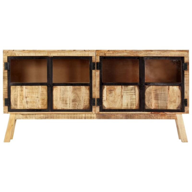 Vidaxl - Buffet Marron et noir 160x30x80 cm Bois de manguier solide brut
