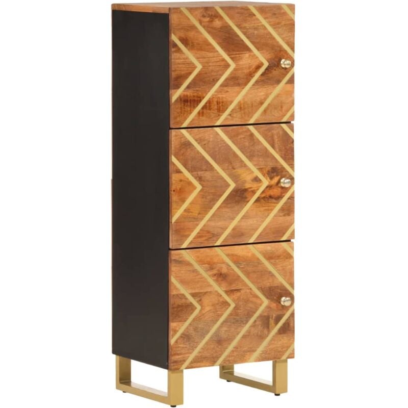 Buffet marron et noir 40x33,5x110 cm bois massif de manguier vidaXL