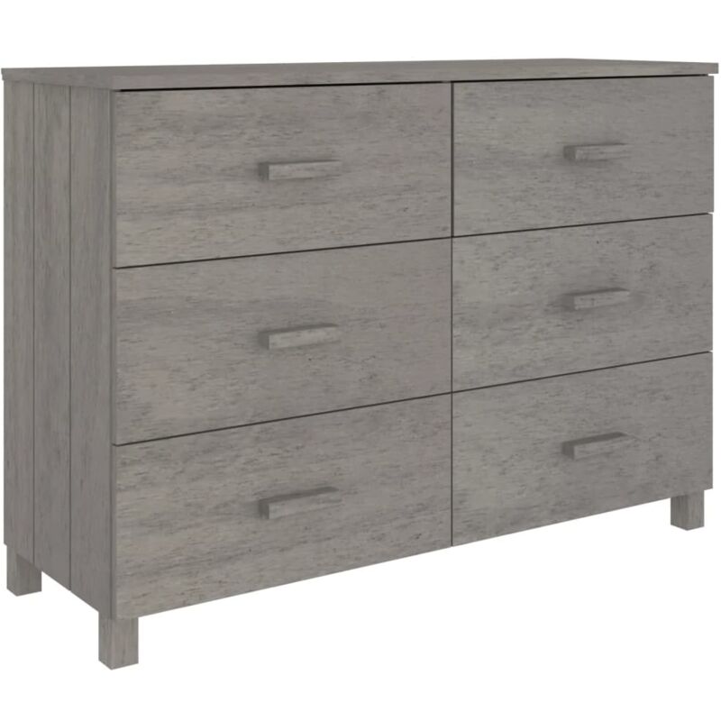 Vidaxl - Buffet hamar Gris clair 113x40x80 cm Bois massif de pin
