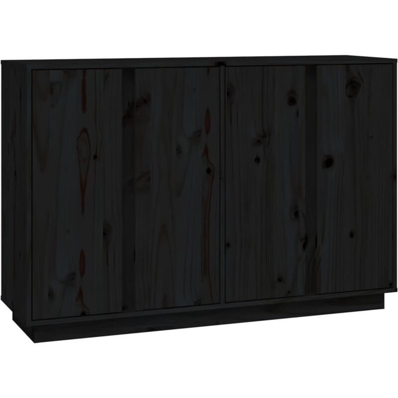 Vidaxl - Buffet Noir 120x35x80 cm Bois massif de pin