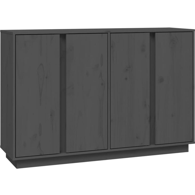 Vidaxl - Buffet Gris 120x35x80 cm Bois massif de pin