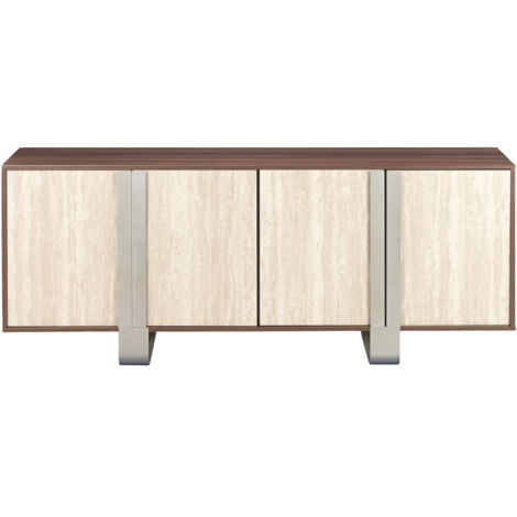 Buffet Mdf Metal 180X40X73,5 Simil Marmol Marron