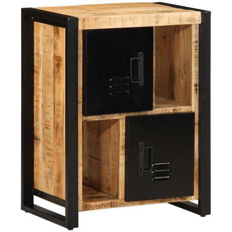 Buffet-Meuble de rangement 55x35x70 cm bois de manguier brut massif 403739