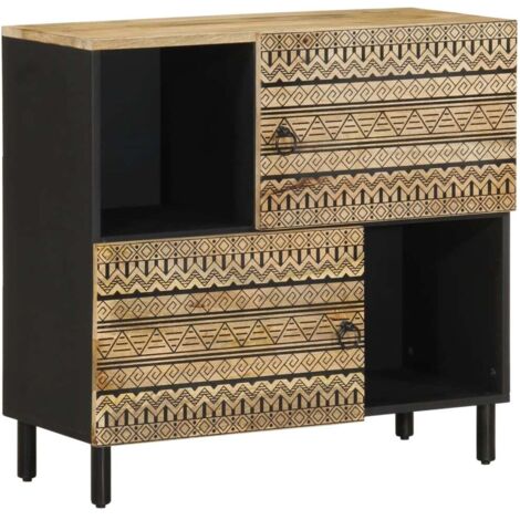 Buffet-Meuble de rangement 80x33,5x75 cm bois de manguier brut massif 955164