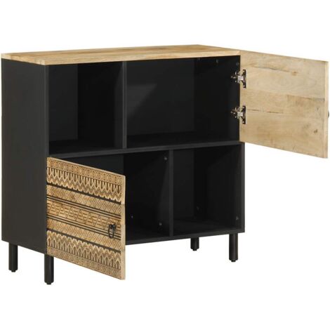 Buffet  Meuble de rangement 80x33,5x75 cm bois de manguier brut massif