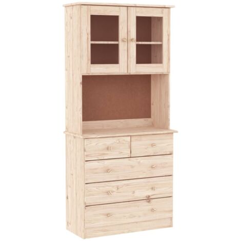 Buffet  Meuble de rangement ALTA 77x35x165 cm bois massif de pin