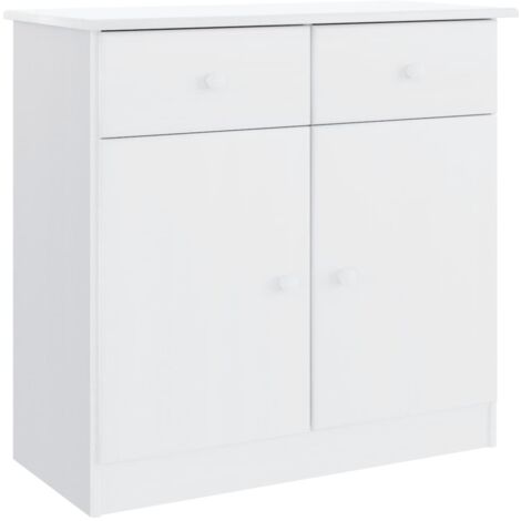 Buffet  Meuble de rangement ALTA blanc 77x35x73 cm bois massif de pin