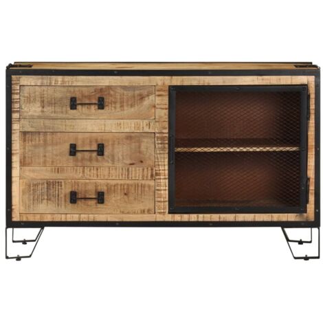 Buffet, Meuble de Rangement, Armoire de Cuisine 100x31x60 cm Bois de manguier massif brut RDS5813