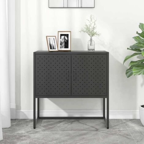 Buffet, Meuble de Rangement, Armoire de Cuisine Anthracite 75x35x75 cm Acier NKK53213