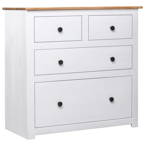 Buffet, Meuble de Rangement, Armoire de Cuisine Blanc 80x40x83 cm Pin Gamme Panama RDS8235