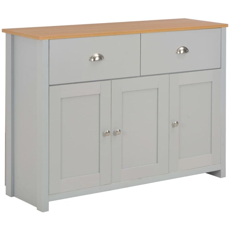 Buffet, Enfilade, Armoire de cuisine gris 112x35x81 cm pwfn21248 design in