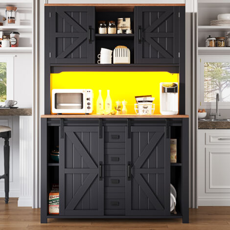 Buffet  Meuble de Rangement  Bahut MDF Noir