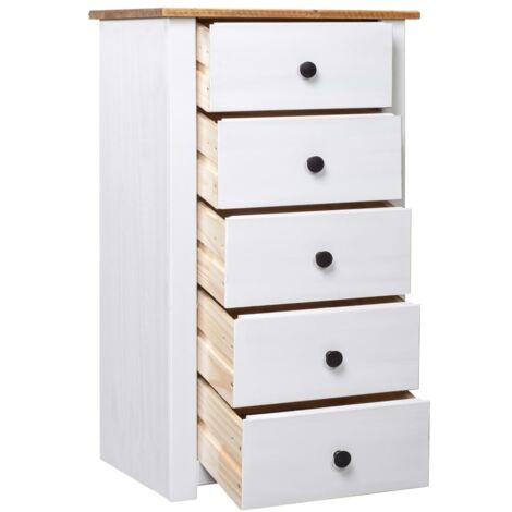 Buffet  Meuble de rangement Blanc 46x40x89 cm Pin Gamme Panama