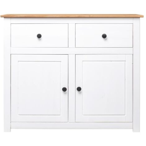Buffet  Meuble de rangement Blanc 93x40x80 cm Pin Gamme Panama