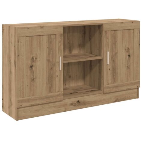 Buffet  Meuble de rangement chêne artisanal 120x30,5x70 cm bois d'ingénierie