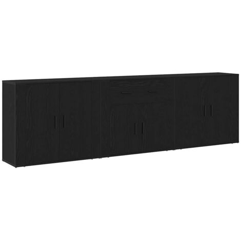 Buffet  Meuble de rangement Chêne noir 240 x 33 x 70 cm Bois d'ingénierie
