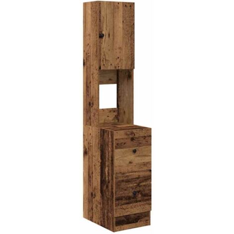 Buffet  Meuble de rangement de cuisine avec tiroir Bois ancien 32 x 50 x 180 cm