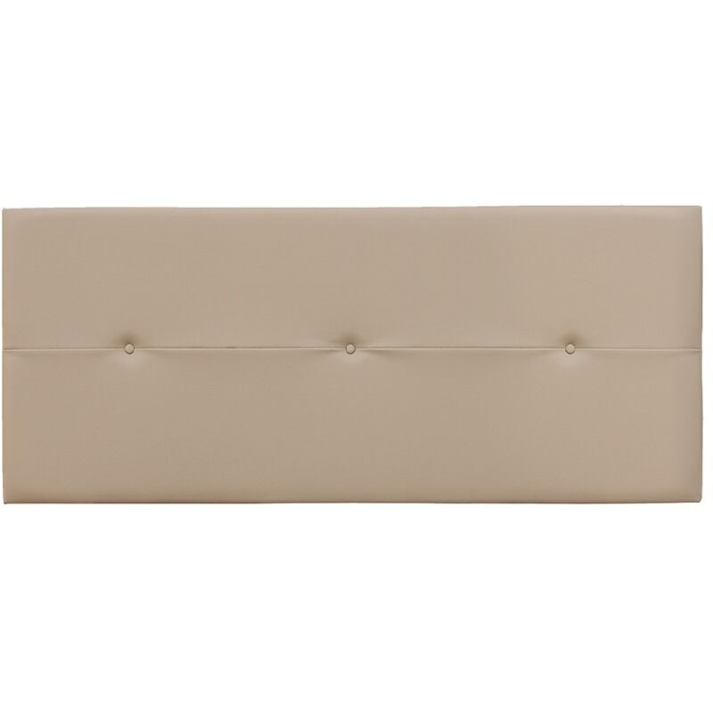 Tête de lit en simili-cuir coloris beige - longueur 160 x profondeur 4 x hauteur 55 cm Pegane
