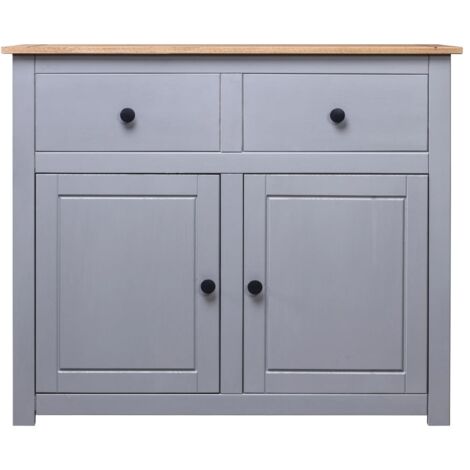 Buffet  Meuble de rangement Gris 93x40x80 cm Pin solide Assortiment Panama