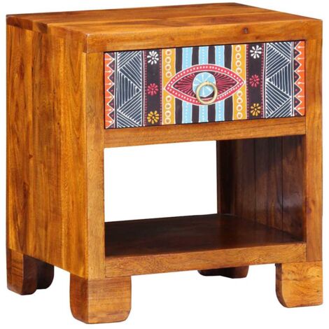 Buffet Meuble de rangement Multicolore 40 x 35 x 45 cm Bois d'acacia massif