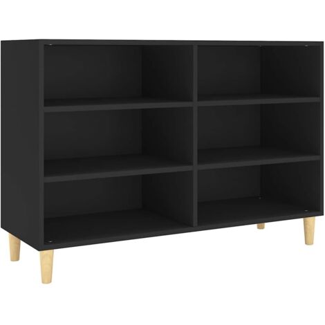 Buffet Meuble de rangement noir 103,5x35x70 cm bois d'ingénierie