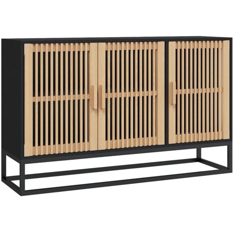 Buffet Meuble de rangement noir 105x30x65 cm bois d'ingénierie